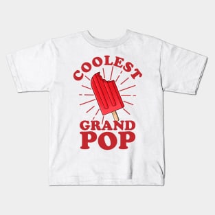 Coolest GrandPop Funny Ice Pop Ice Cream Grandpa Fathers Day Kids T-Shirt